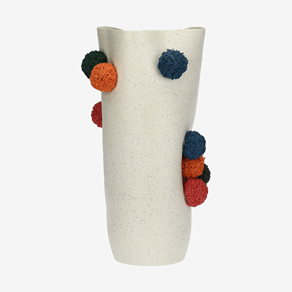 Rose & Tulipani Milano Pompompon Beyaz Seramik Vazo-2