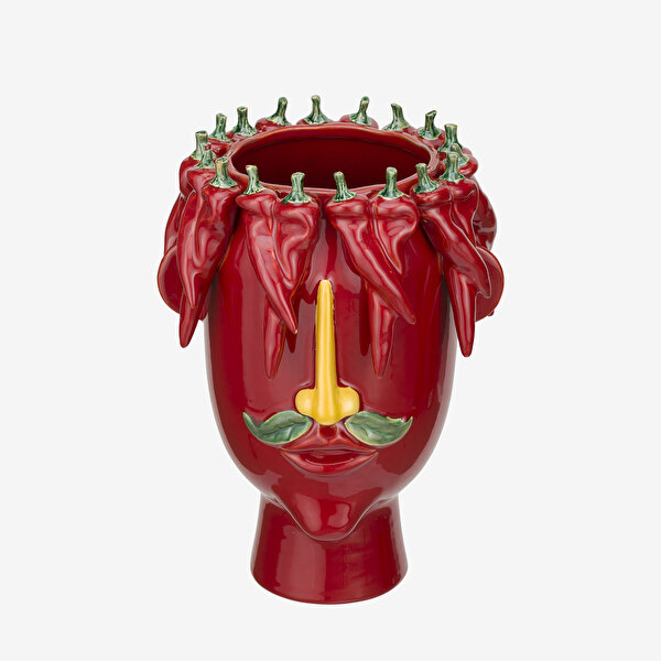 Rose & Tulipani Milano Arciboldo Kırmızı Seramik Vazo