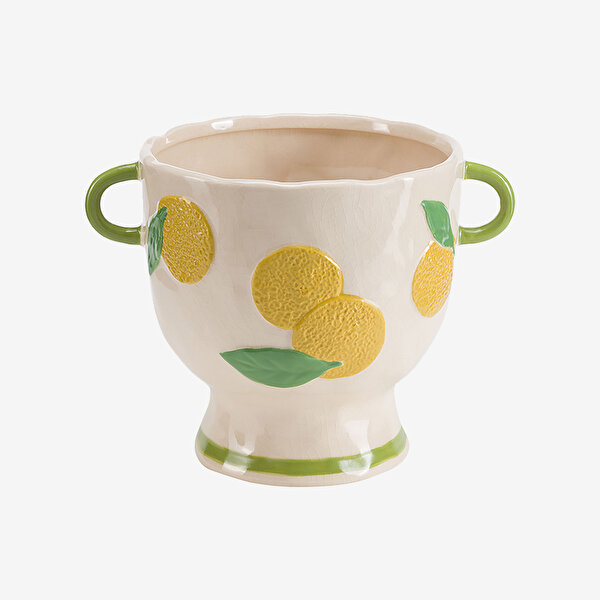 Rose & Tulipani Milano Vitamina Sarı Seramik Vazo