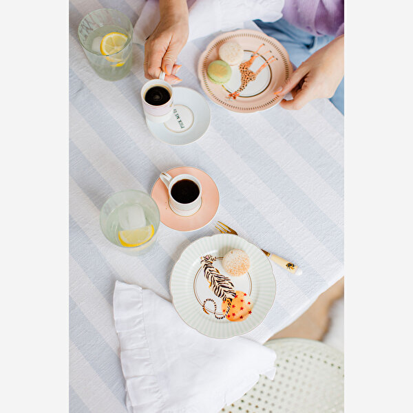 Yvonne Ellen Animals Pembe Porselen Pasta Tabağı-1