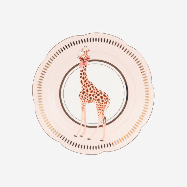 Yvonne Ellen Animals Pembe Porselen Pasta Tabağı-2