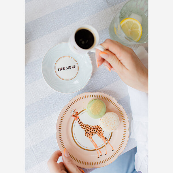 Yvonne Ellen Animals Pembe Porselen Pasta Tabağı-8