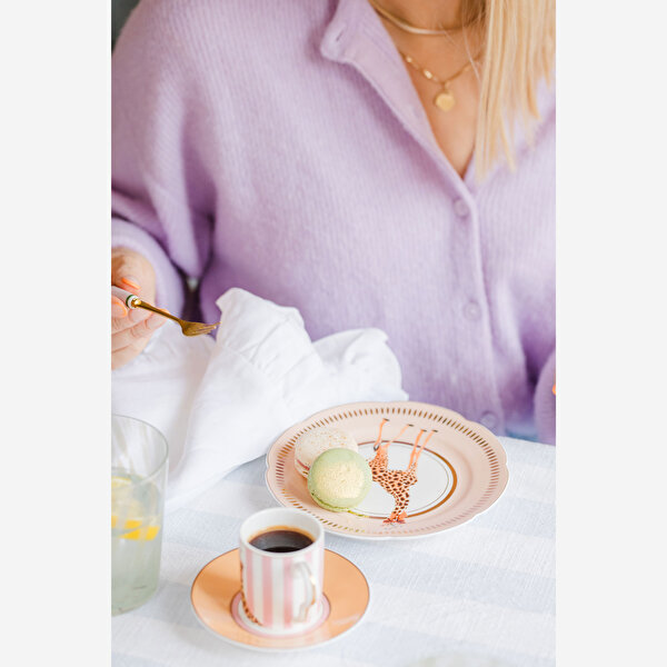 Yvonne Ellen Animals Pembe Porselen Pasta Tabağı-10