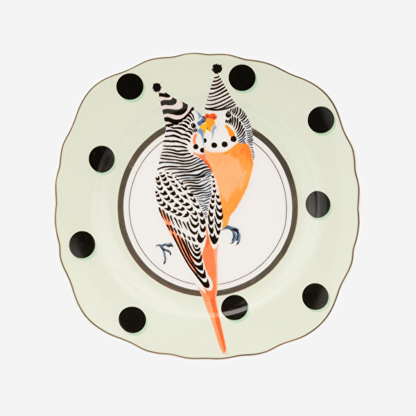 Yvonne Ellen Animals Beyaz Porselen Pasta Tabağı