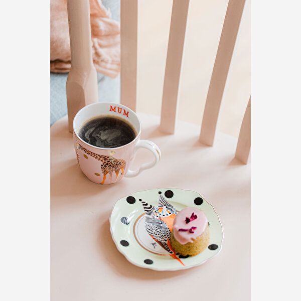 Yvonne Ellen Animals Beyaz Porselen Pasta Tabağı-1