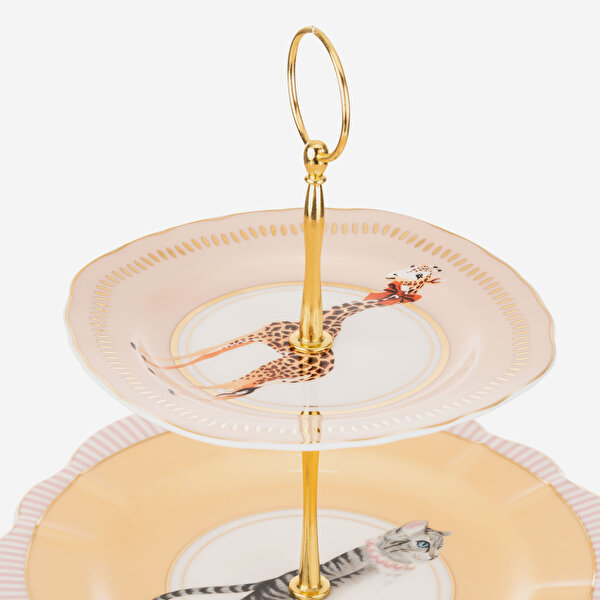 Yvonne Ellen Animals Pembe Porselen Yemek Tabağı-1