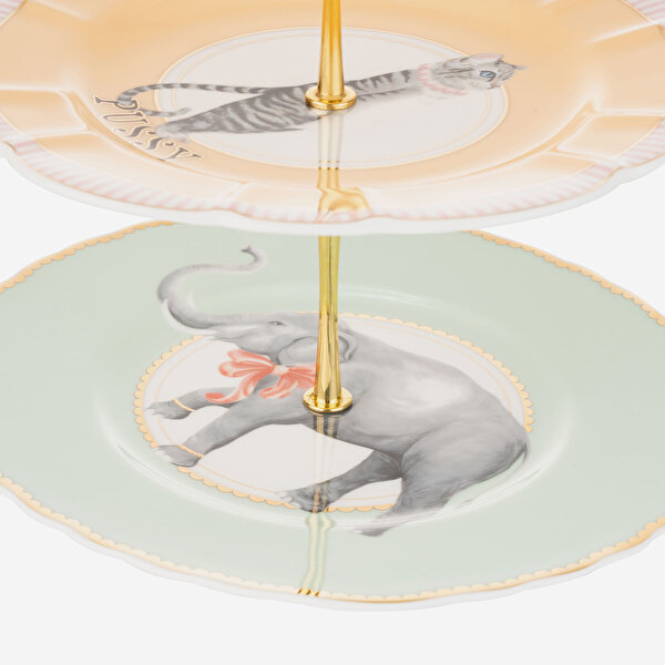 Yvonne Ellen Animals Pembe Porselen Yemek Tabağı-3