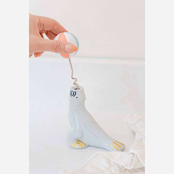 Yvonne Ellen Animals Beyaz Porselen Tirbuşon-4