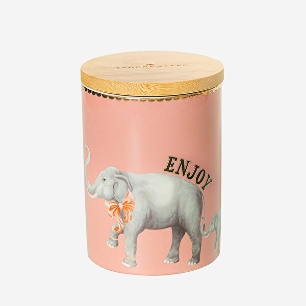 Yvonne Ellen Animals Pembe Porselen Saklama Kabı-2