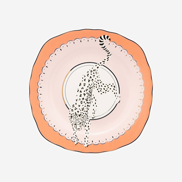 Yvonne Ellen Animals Pembe Porselen Pasta Tabağı