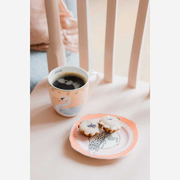 Yvonne Ellen Animals Pembe Porselen Pasta Tabağı-1