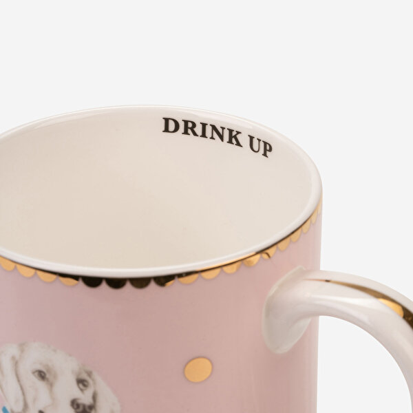 Yvonne Ellen Animals Pembe Porselen Kupa-2