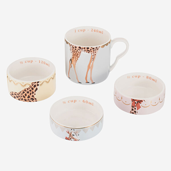 Yvonne Ellen Animals Mavi Stoneware Ölçü Kabı Seti-1