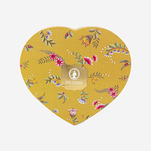 Pip Studio La Majorelle Sarı Porselen Kalpli Tabak Seti-6