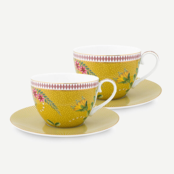 Pip Studio La Majorelle Sarı Porselen Çay Fincan Seti