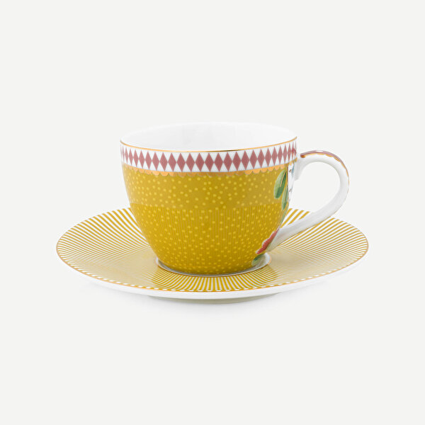 Pip Studio La Majorelle Sarı Porselen Kahve Fincan Seti-5