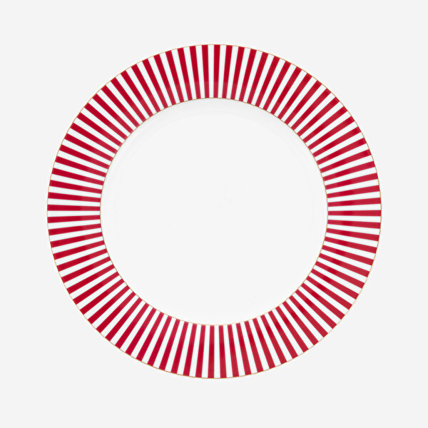 Pip Studio Royal Stripes Pembe Porselen Yemek Tabağı